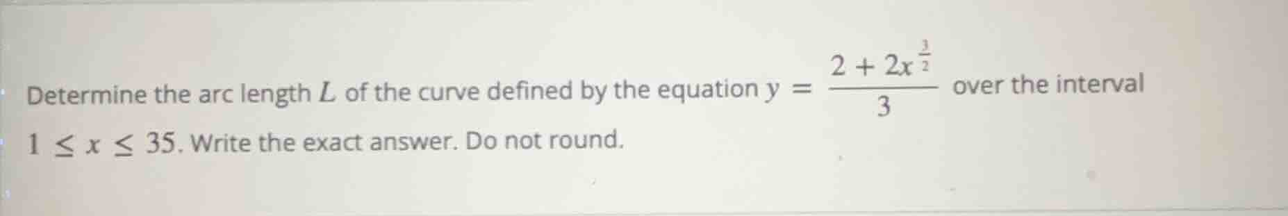 determine the arc length ( l ) of the curve defined by the equation ( y…
