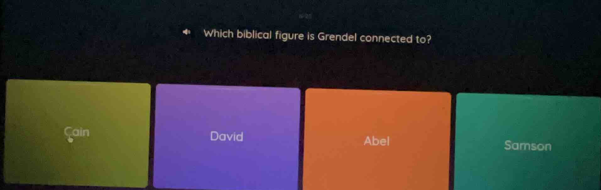 which biblical figure is grendel connected to? cain david abel samson