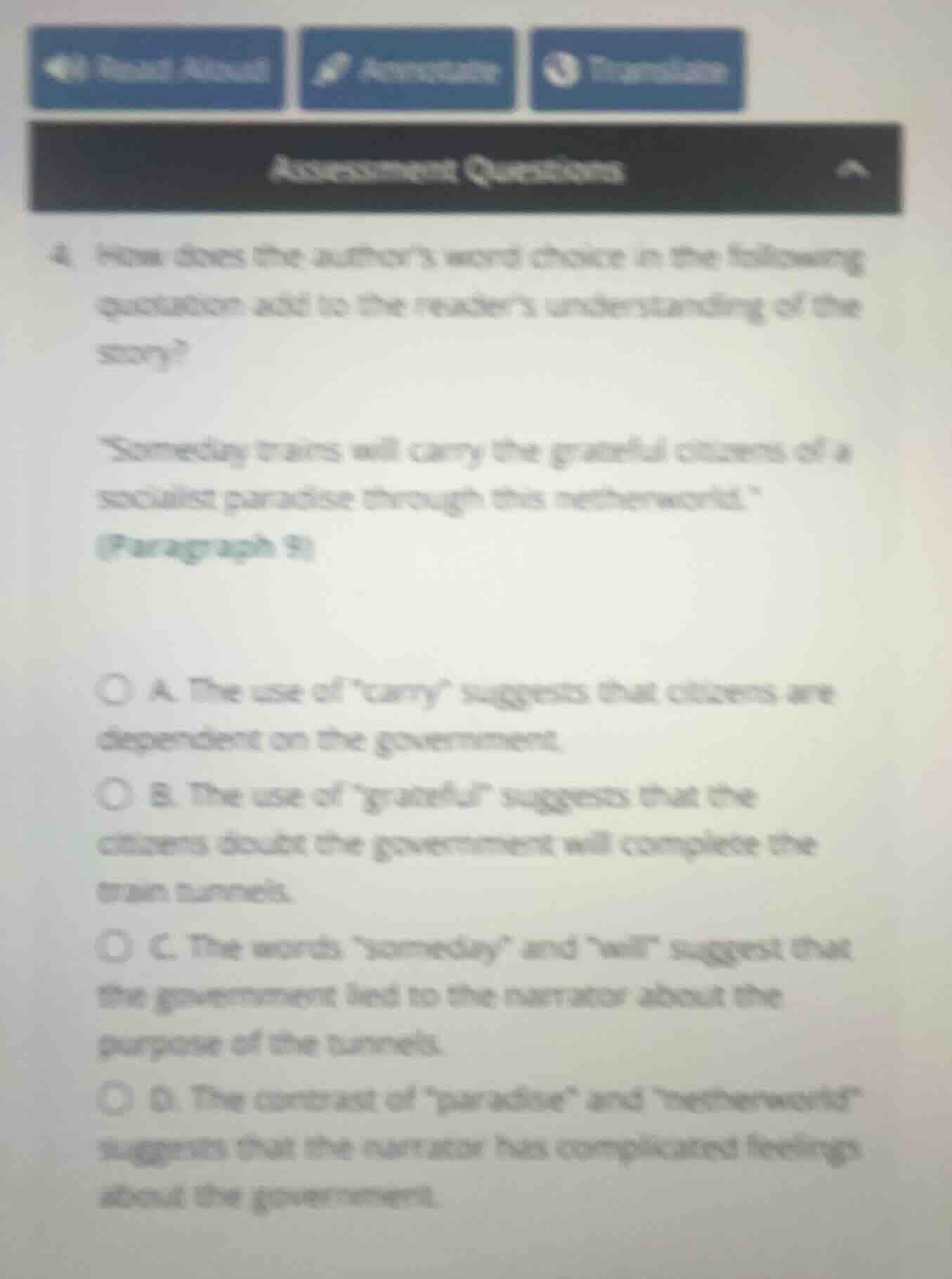 4. how does the author’s word choice in the following quotation add to …
