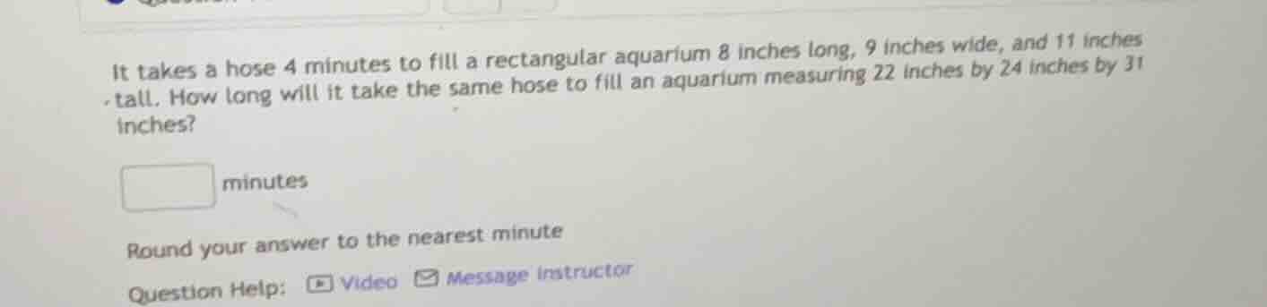 it takes a hose 4 minutes to fill a rectangular aquarium 8 inches long,…