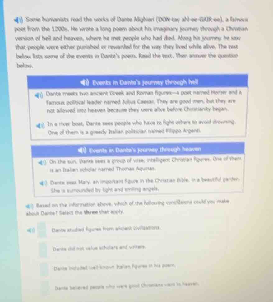 some humanists read the works of dante alighieri (don - tay ah - lee - …