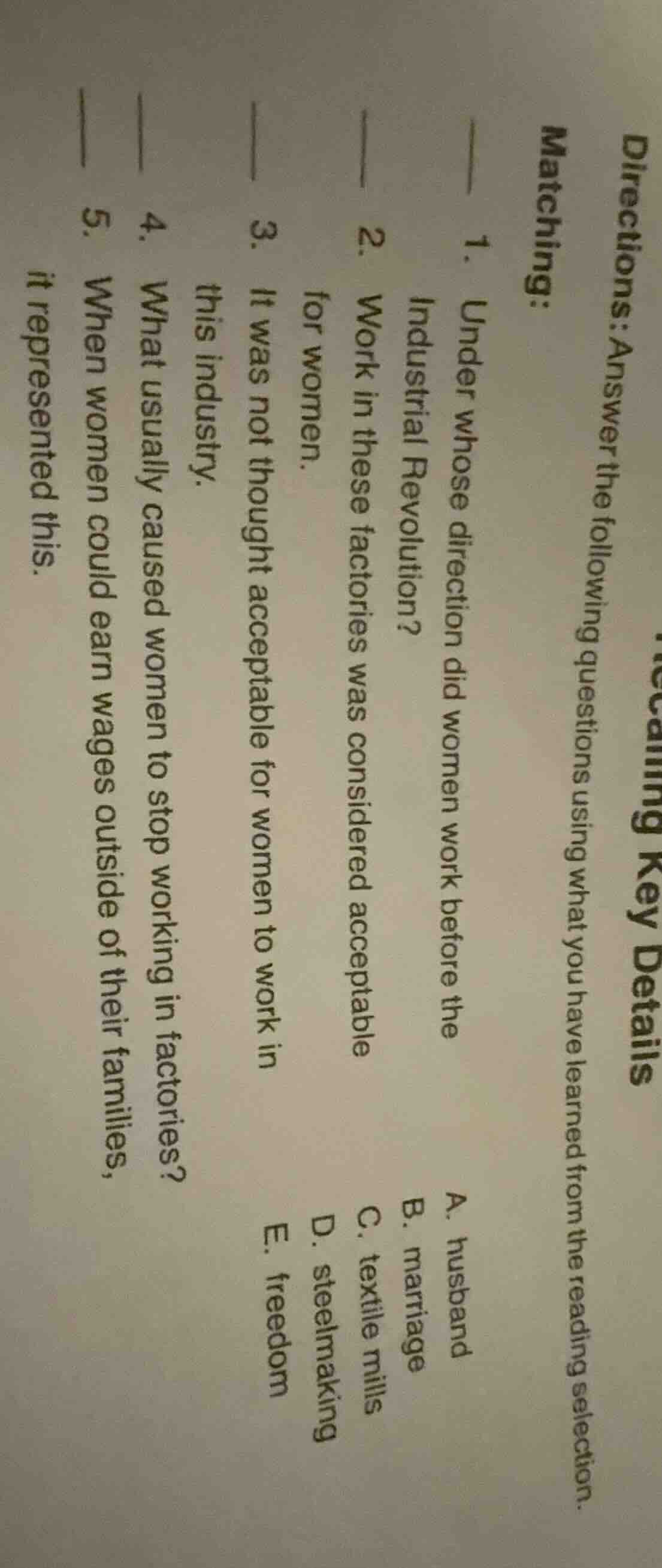 directions: answer the following questions using what you have learned …