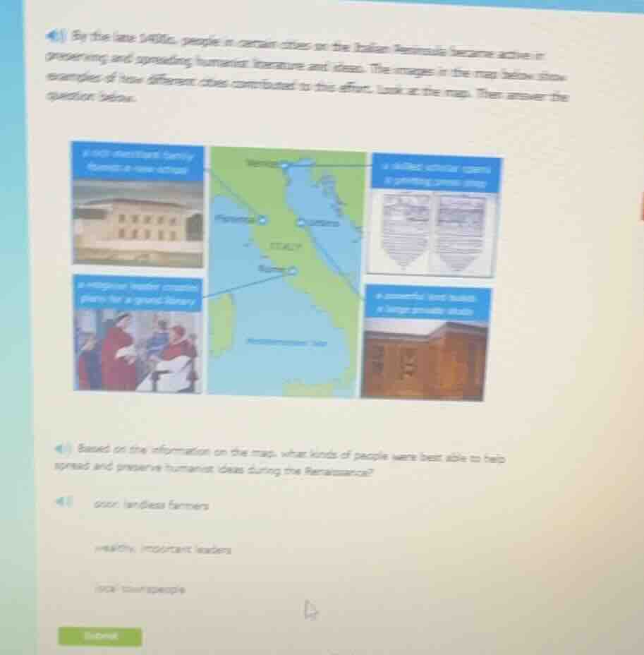 by the late 1400s, people in certain cities in the italian peninsula be…