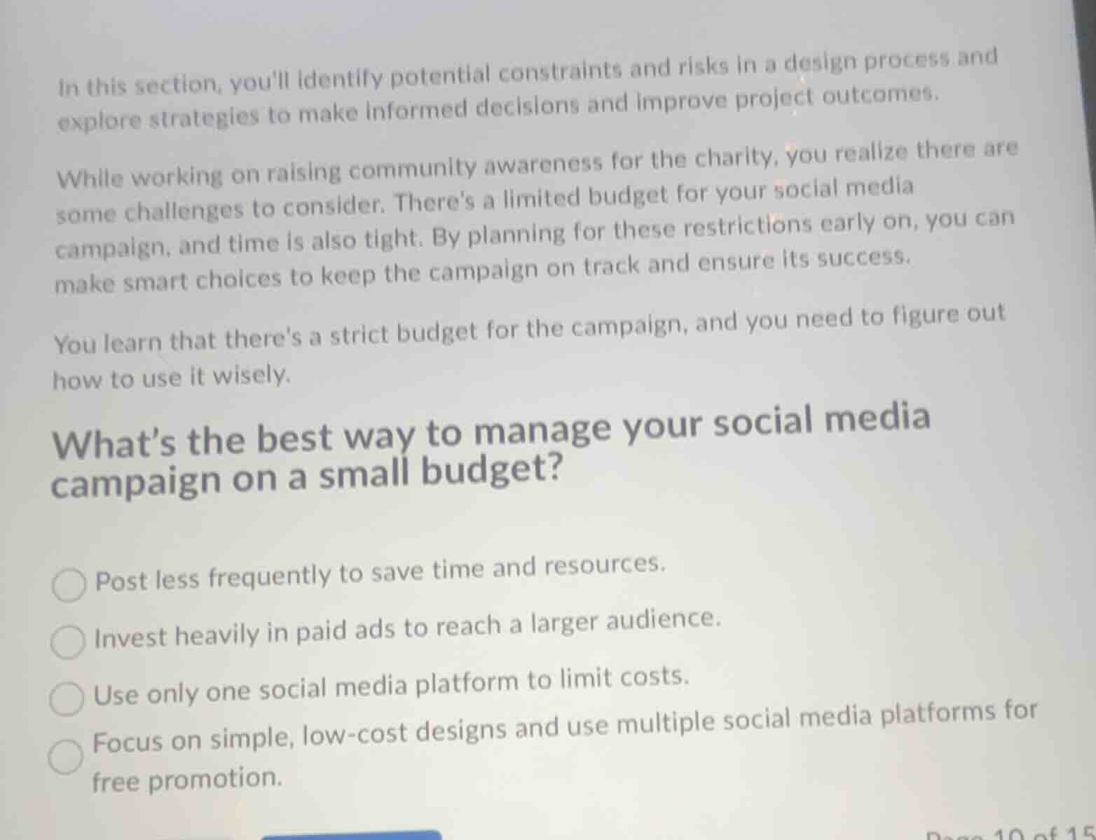 in this section, youll identify potential constraints and risks in a de…