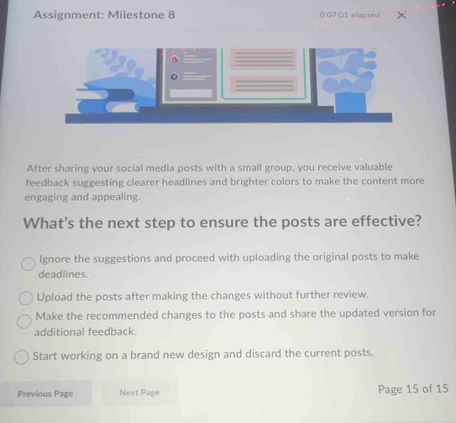 assignment: milestone 8 after sharing your social media posts with a sm…