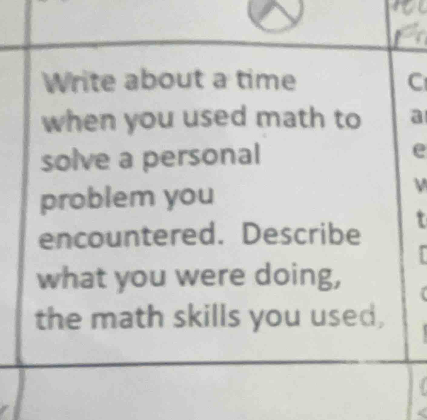 write about a time when you used math to solve a personal problem you e…