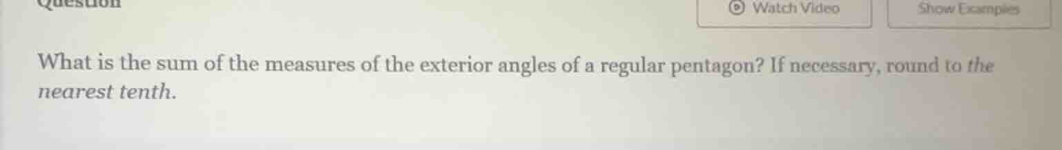 what is the sum of the measures of the exterior angles of a regular pen…