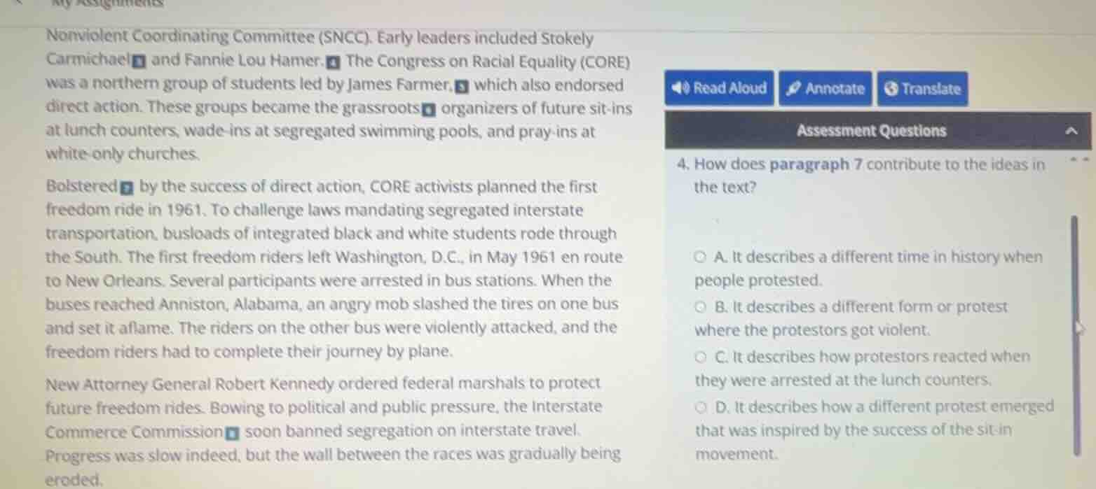4. how does paragraph 7 contribute to the ideas in the text? a. it desc…