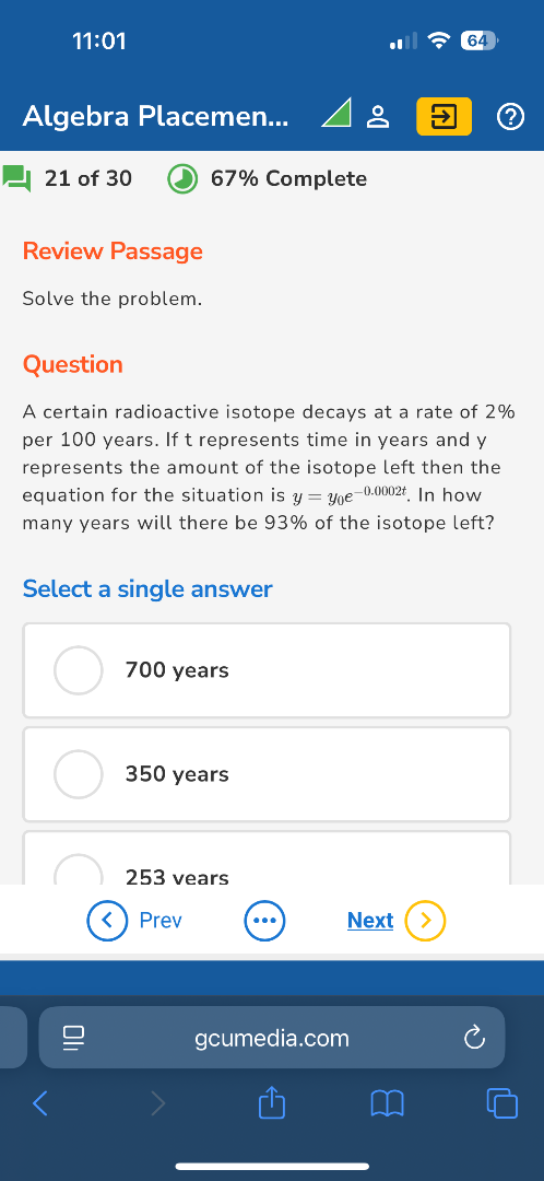 solve the problem. question a certain radioactive isotope decays at a r…