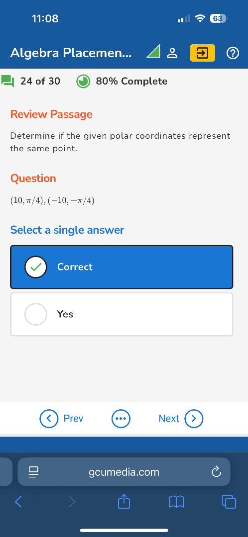 review passage determine if the given polar coordinates represent the s…