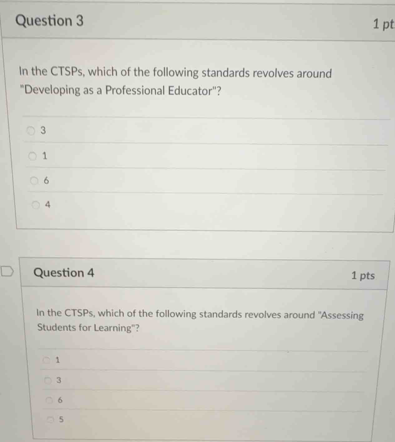 question 3 in the ctsps, which of the following standards revolves arou…