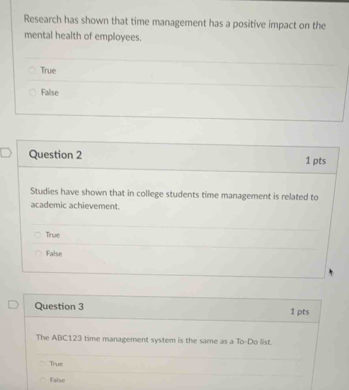research has shown that time management has a positive impact on the me…