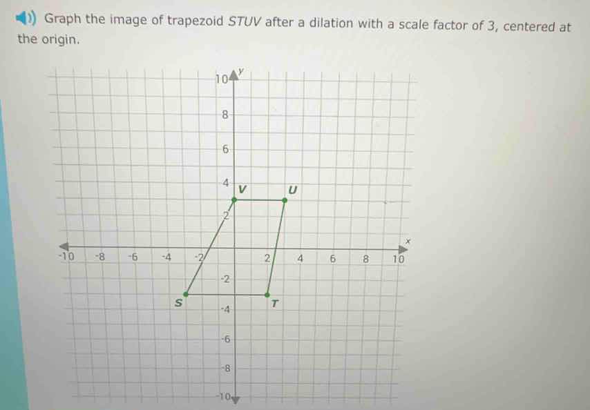 graph the image of trapezoid stuv after a dilation with a scale factor …