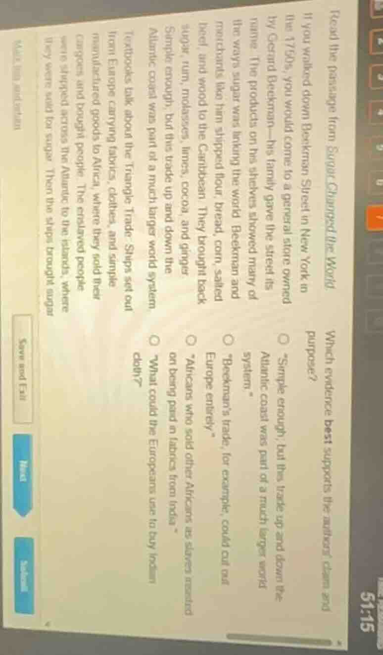 read the passage from sugar changed the world.if you walked down beekma…