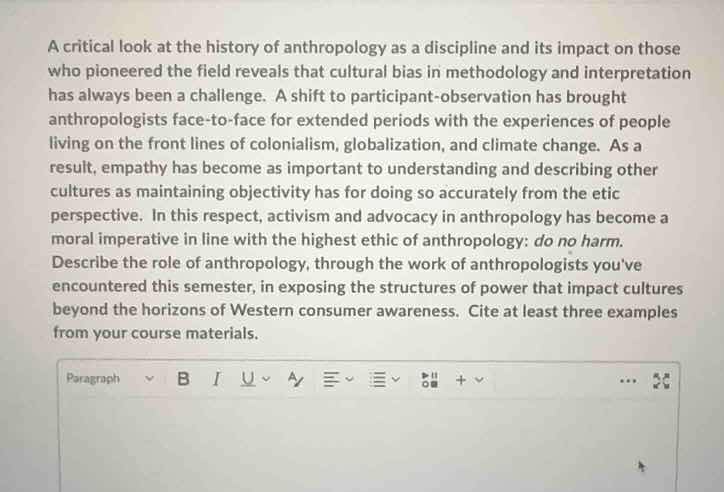 a critical look at the history of anthropology as a discipline and its …