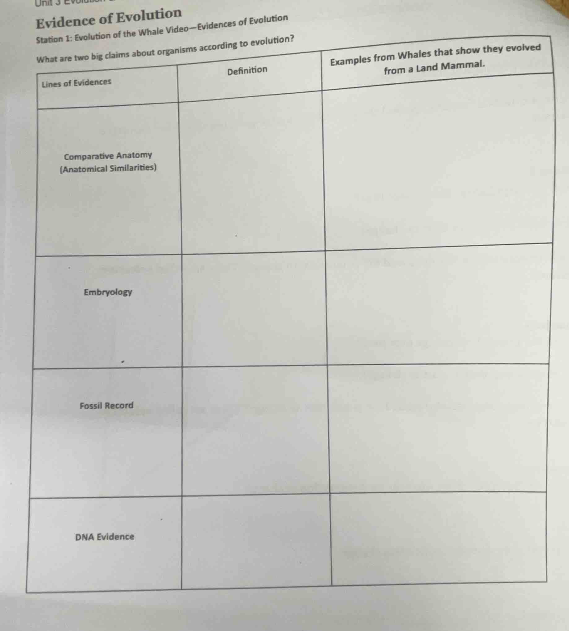 evidence of evolution station 1: evolution of the whale video—evidences…