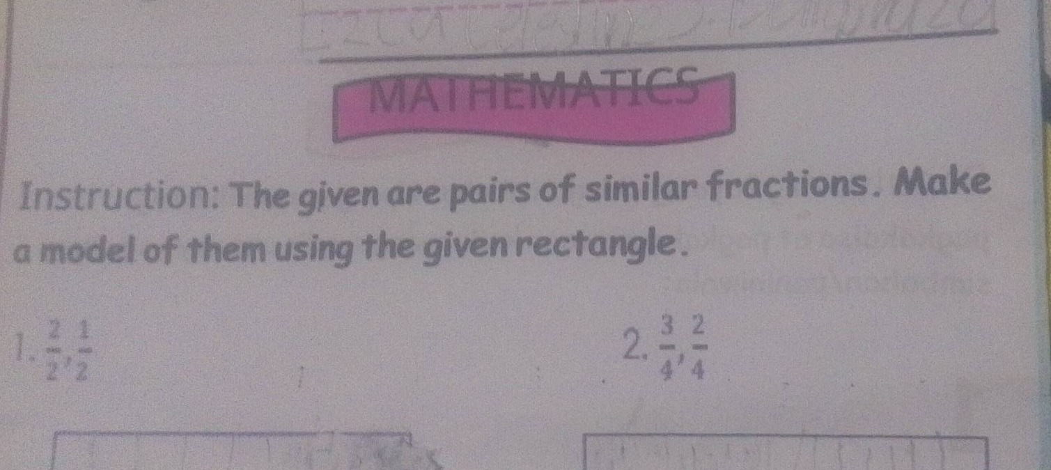 mathematics instruction: the given are pairs of similar fractions. make…