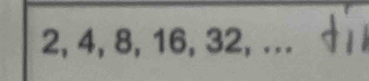 2, 4, 8, 16, 32, ...