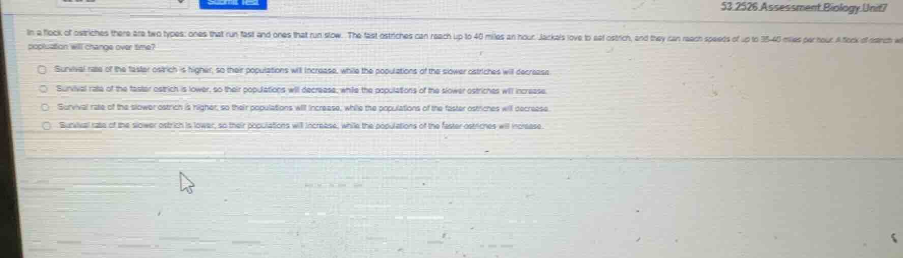 53.2526.assessment.biology.unit7 in a flock of ostriches there are two …