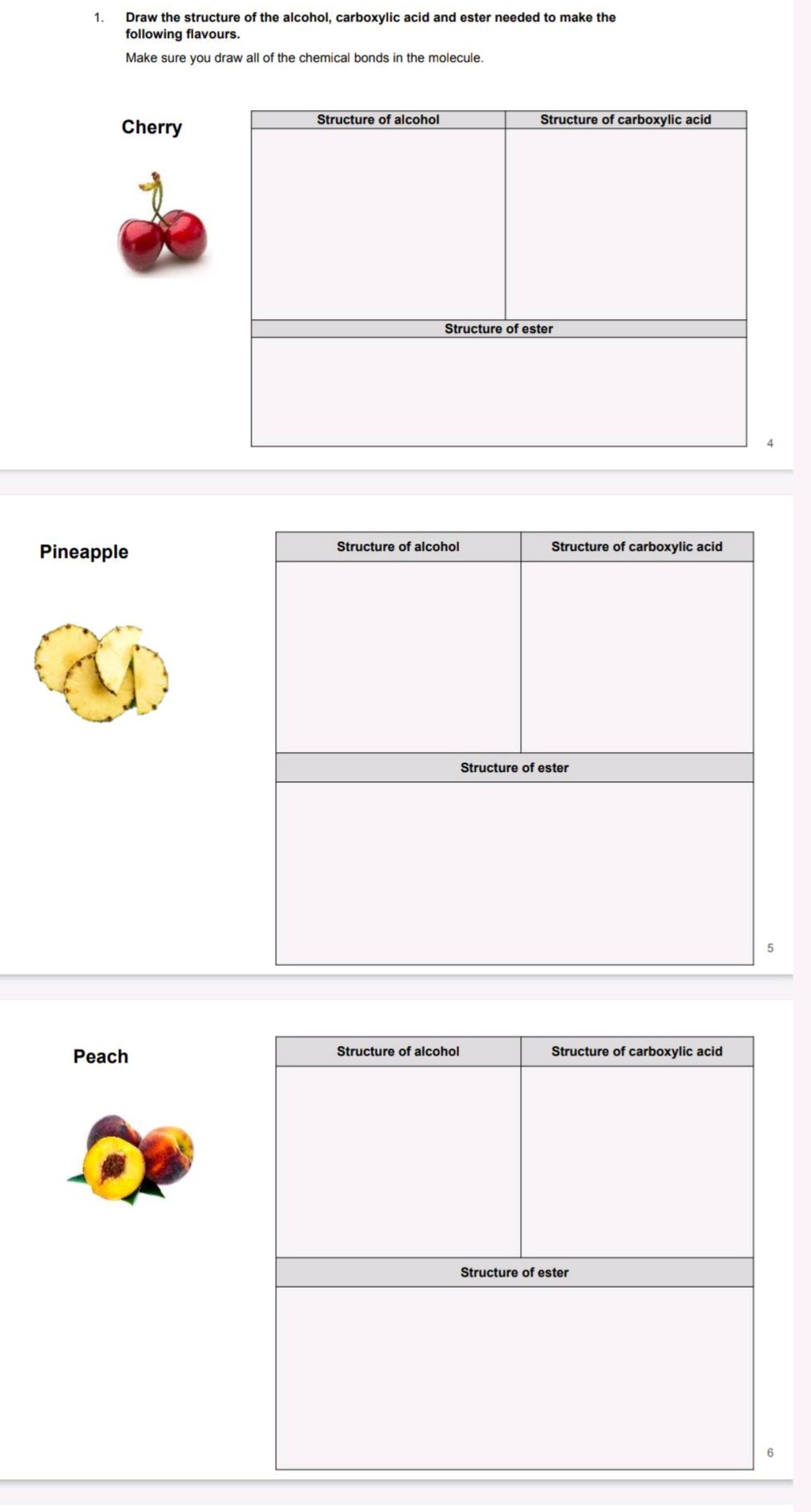 1. draw the structure of the alcohol, carboxylic acid and ester needed …