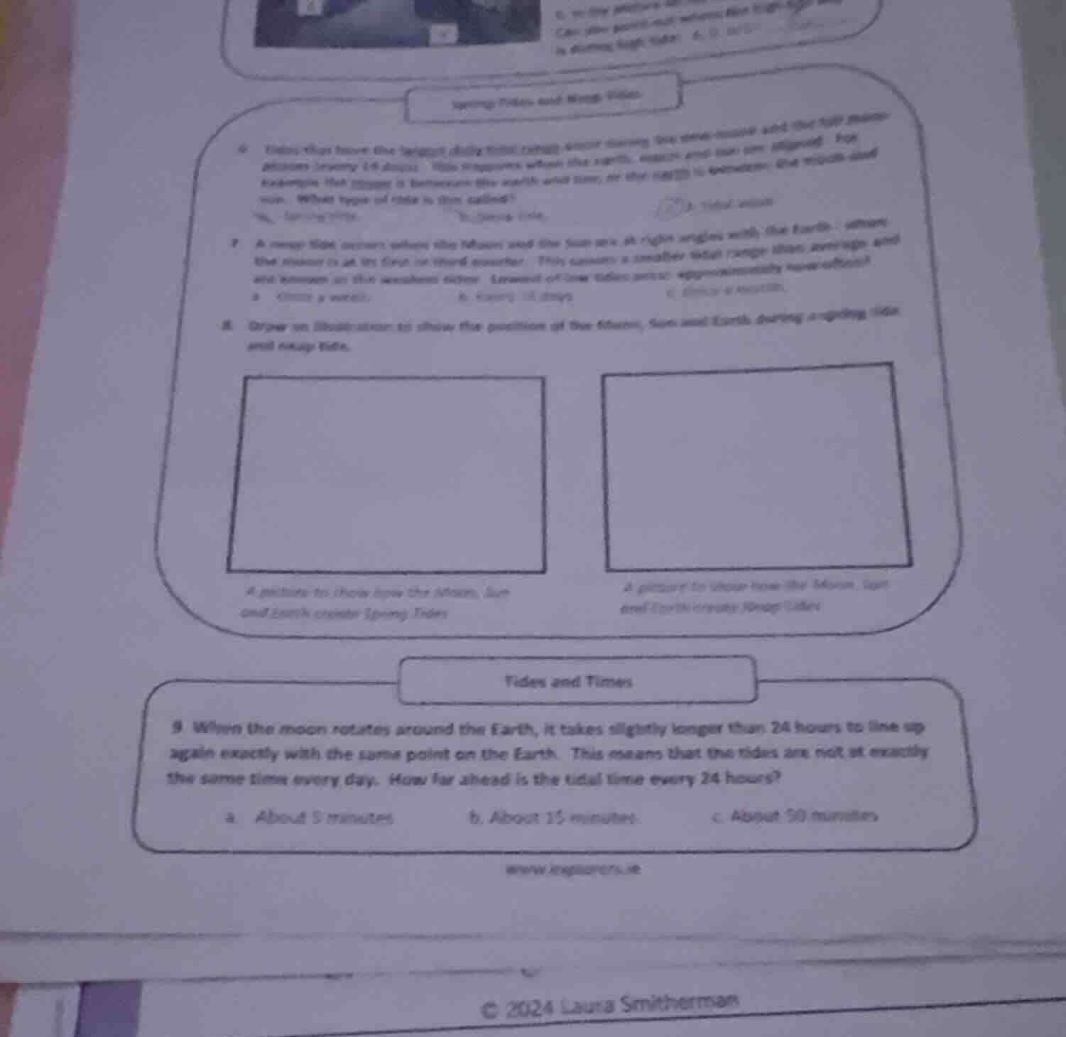 spring tides and neap tides6. tides that have the highest high tide and…