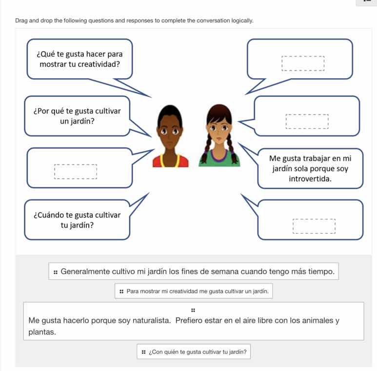 drag and drop the following questions and responses to complete the con…