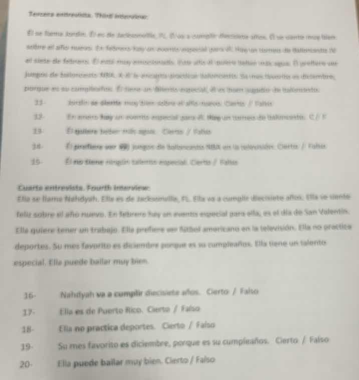 tercera entrevista. third interview:él se llama jordán. él es de jackso…