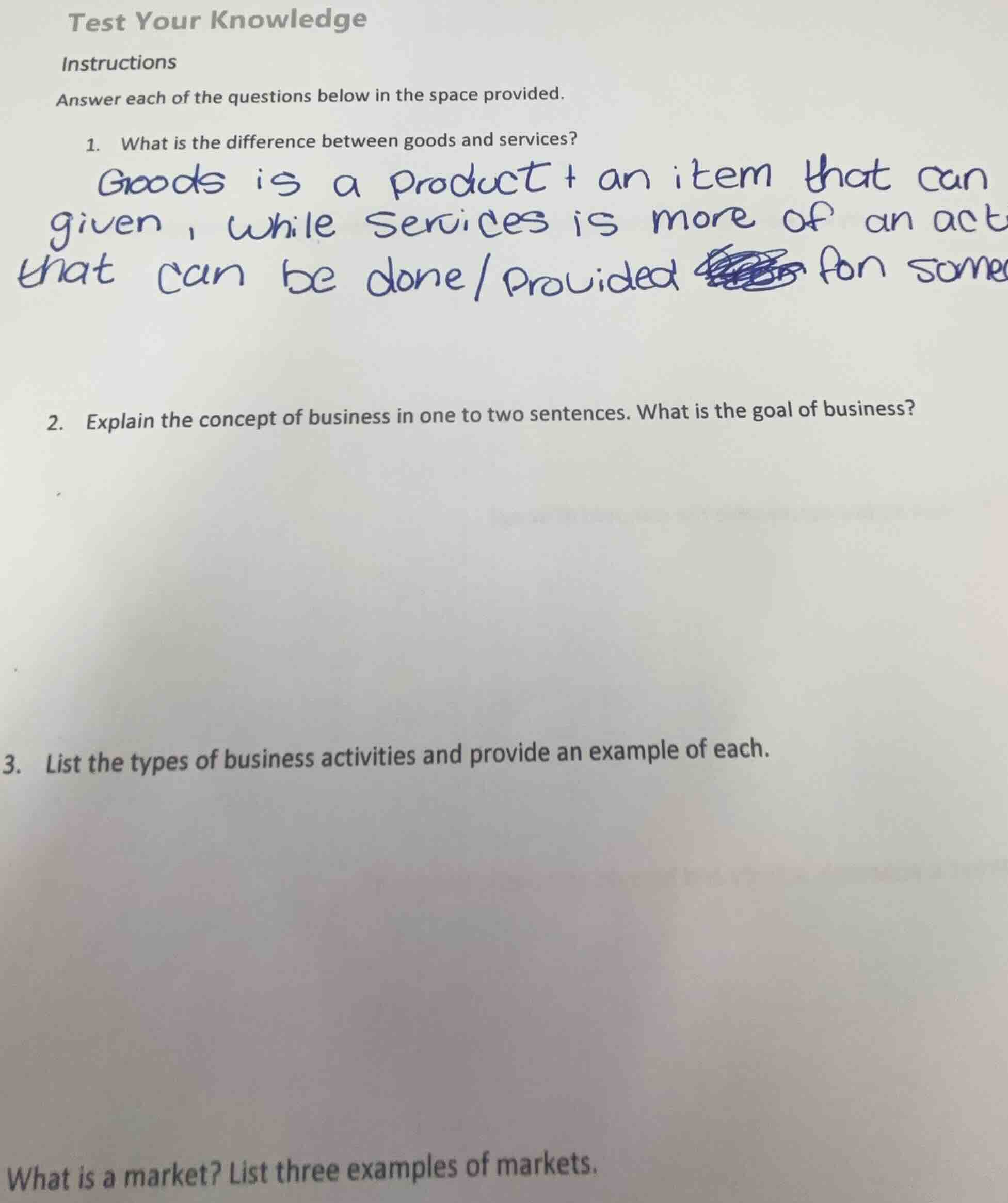 test your knowledge instructions answer each of the questions below in …