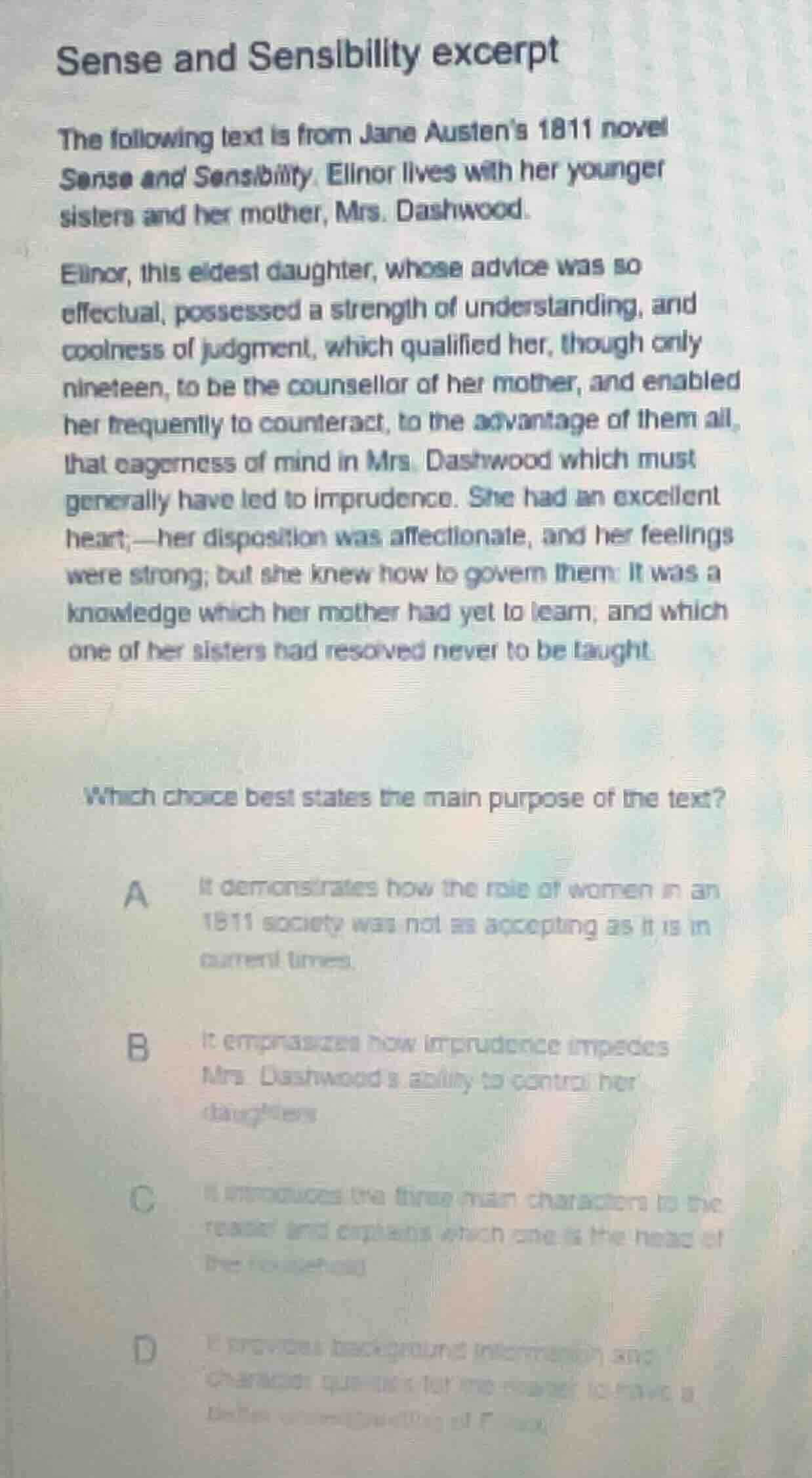 sense and sensibility excerpt the following text is from jane austens 1…