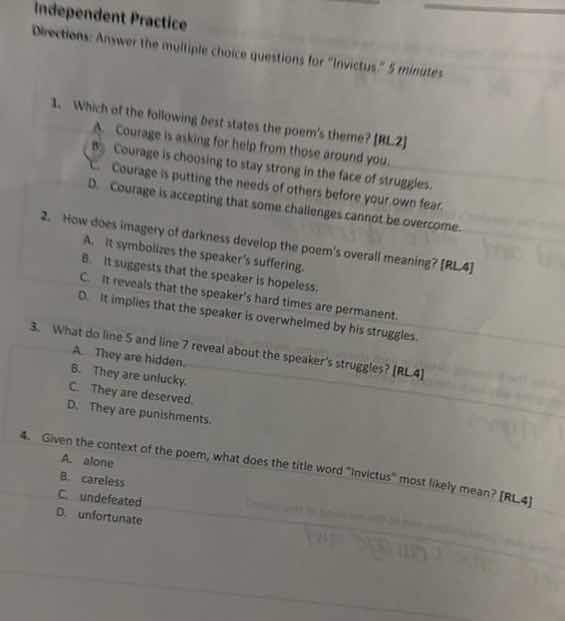 independent practice directions: answer the multiple choice questions f…