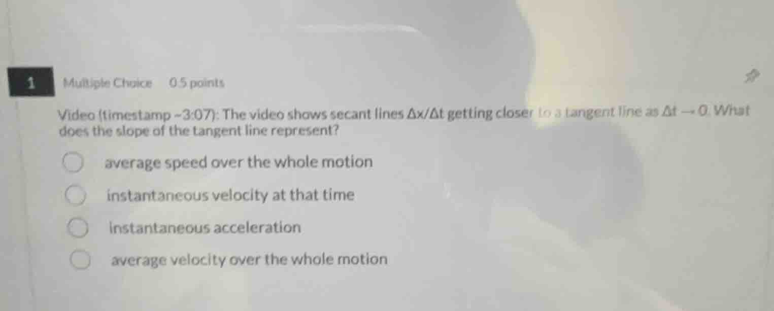 1 multiple choice 0.5 points video (timestamp ~3:07): the video shows s…