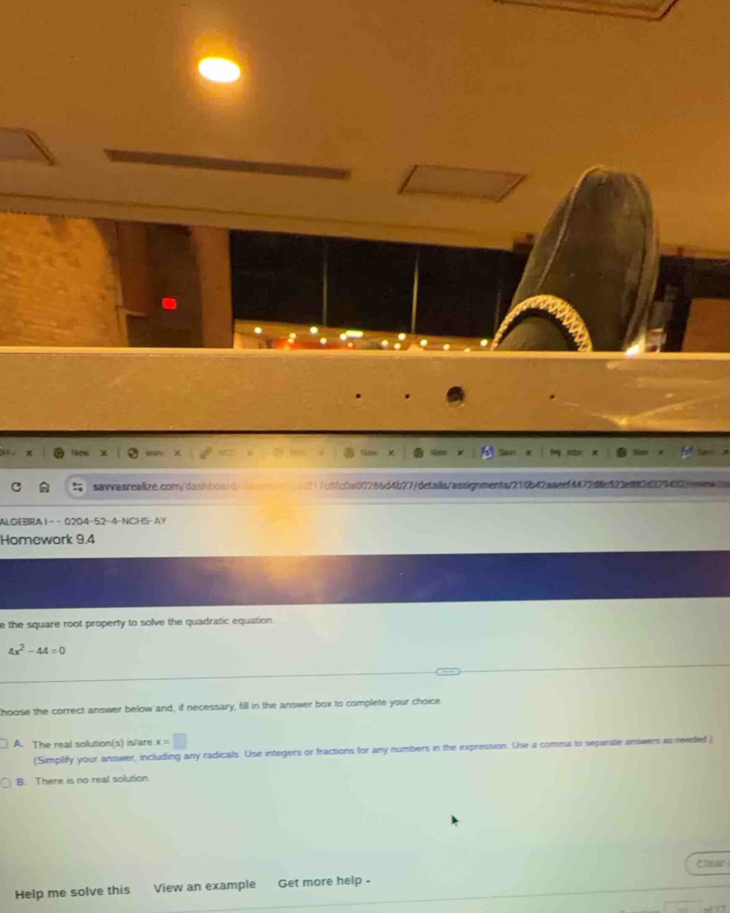 algebra i - 0204-52-4-nch5-ay homework 9.4 use the square root property…