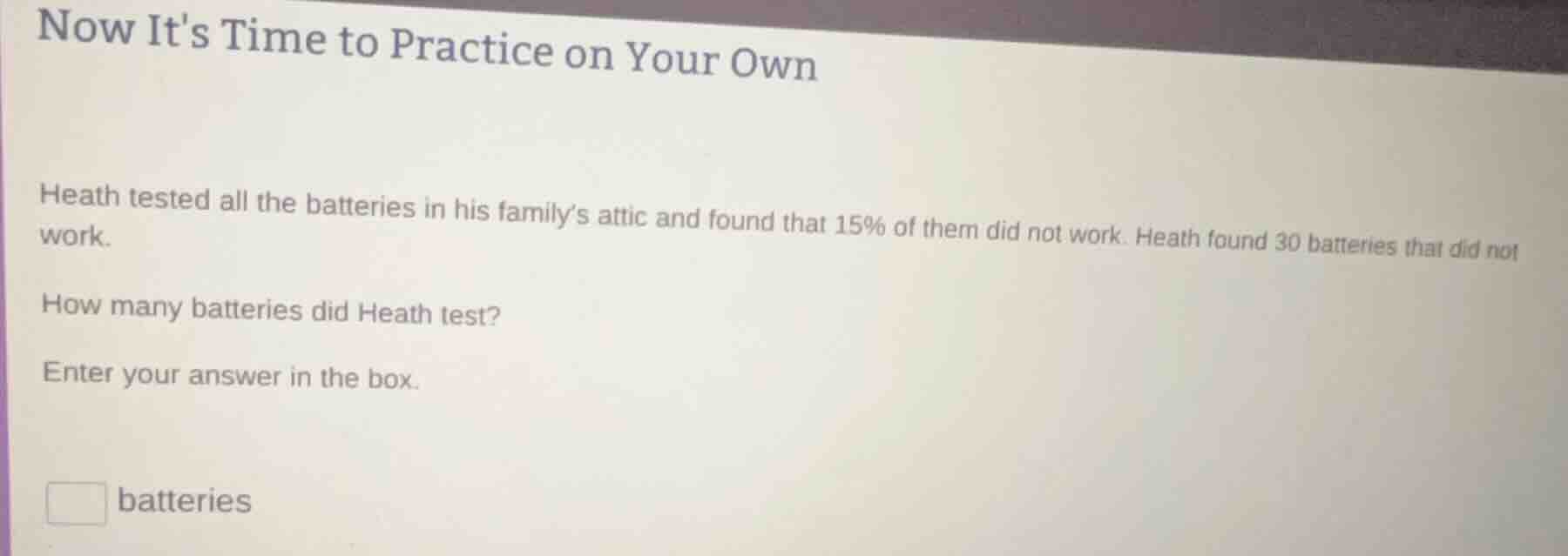 now its time to practice on your own heath tested all the batteries in …