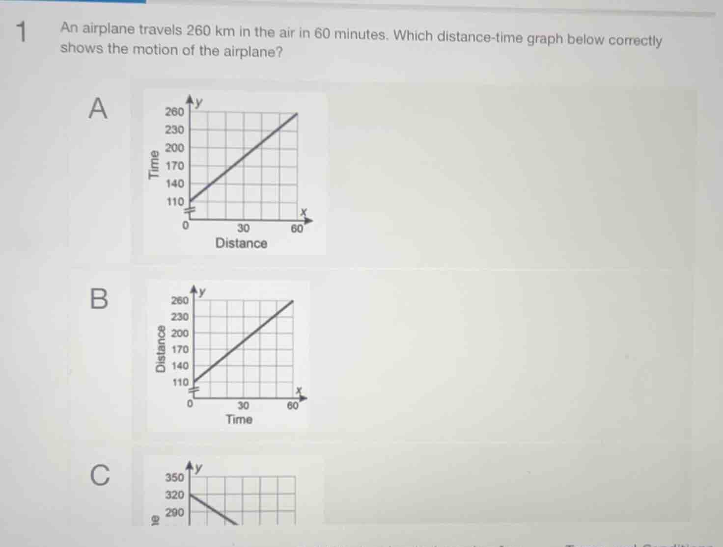 1 an airplane travels 260 km in the air in 60 minutes. which distance-t…