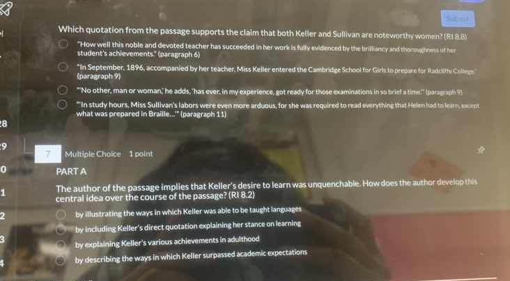 which quotation from the passage supports the claim that both keller an…