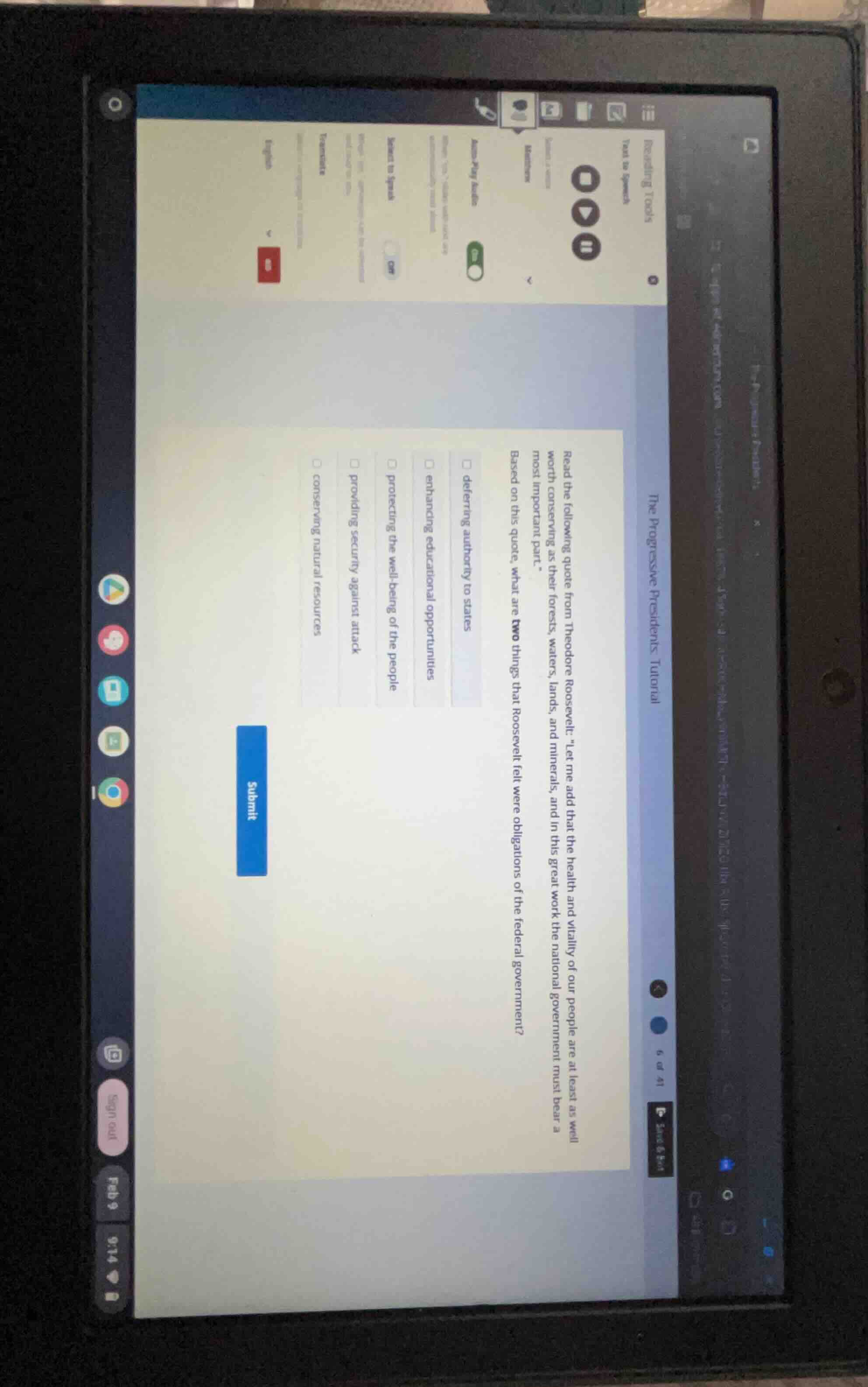 the progressive presidents tutorial read the following quote from theod…