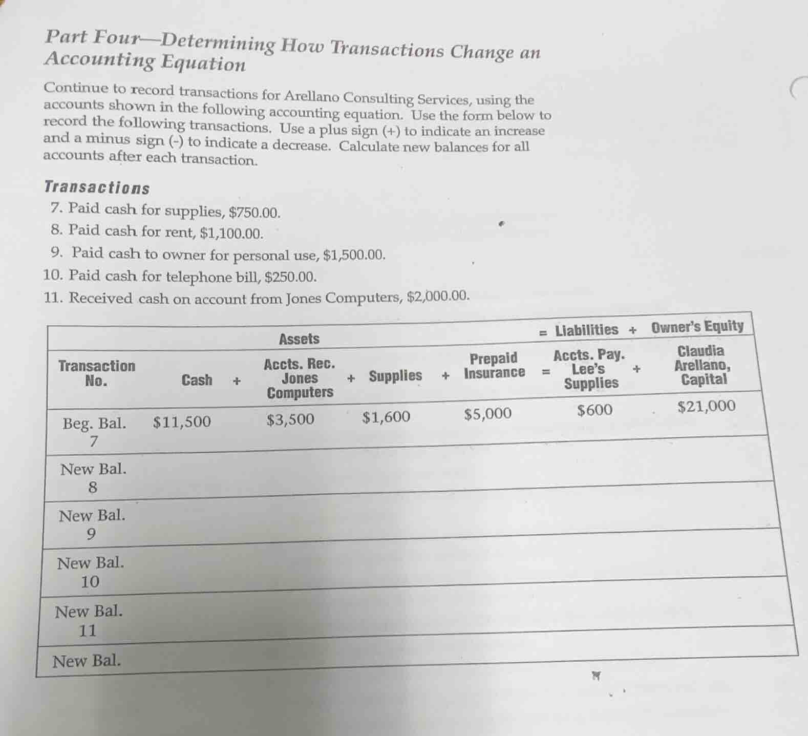 part four—determining how transactions change an accounting equation co…
