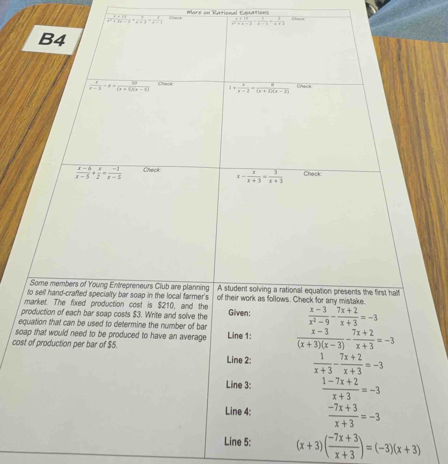 more on rational equations 1. $\frac{x + 15}{x^2 + 2x - 3}+\frac{3}{x +…
