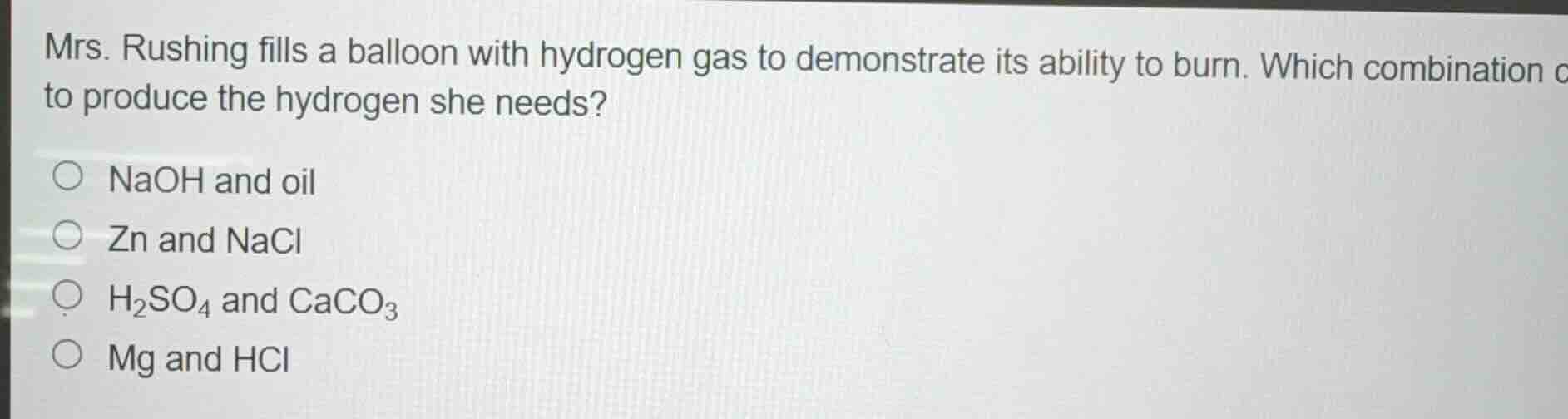 mrs. rushing fills a balloon with hydrogen gas to demonstrate its abili…