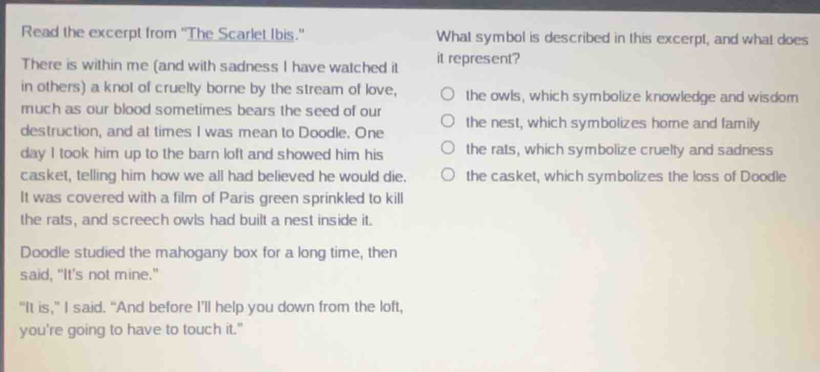 read the excerpt from \the scarlet ibis.\ there is within me (and with …