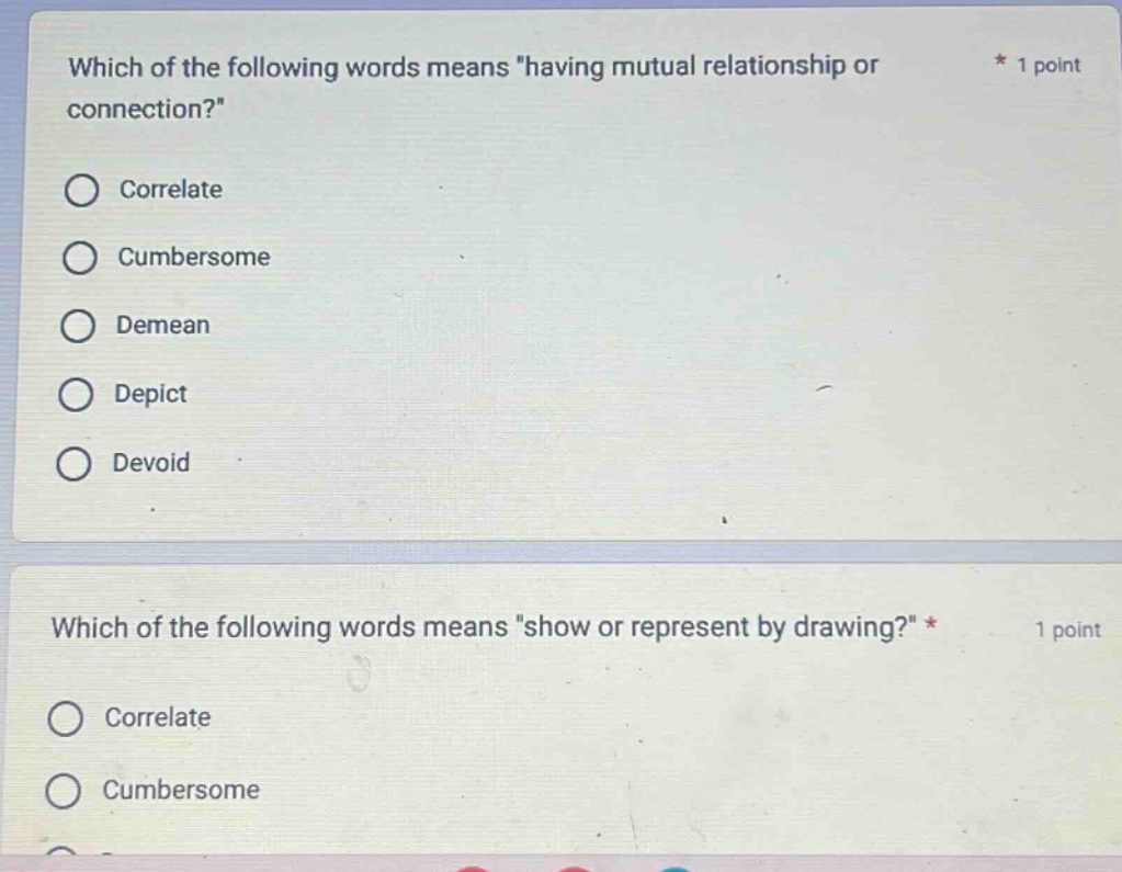 which of the following words means \having mutual relationship or conne…