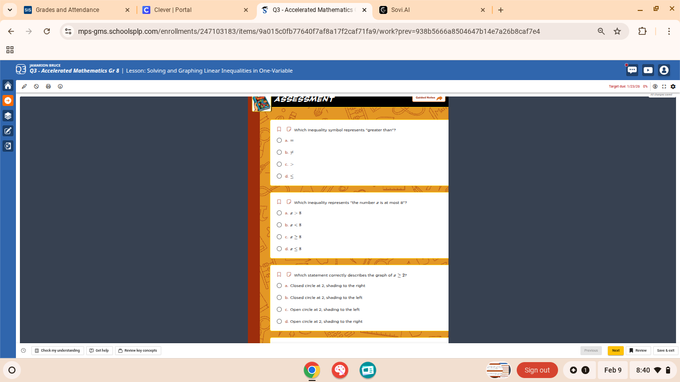 assessmentguided notes1. which inequality symbol represents greater tha…