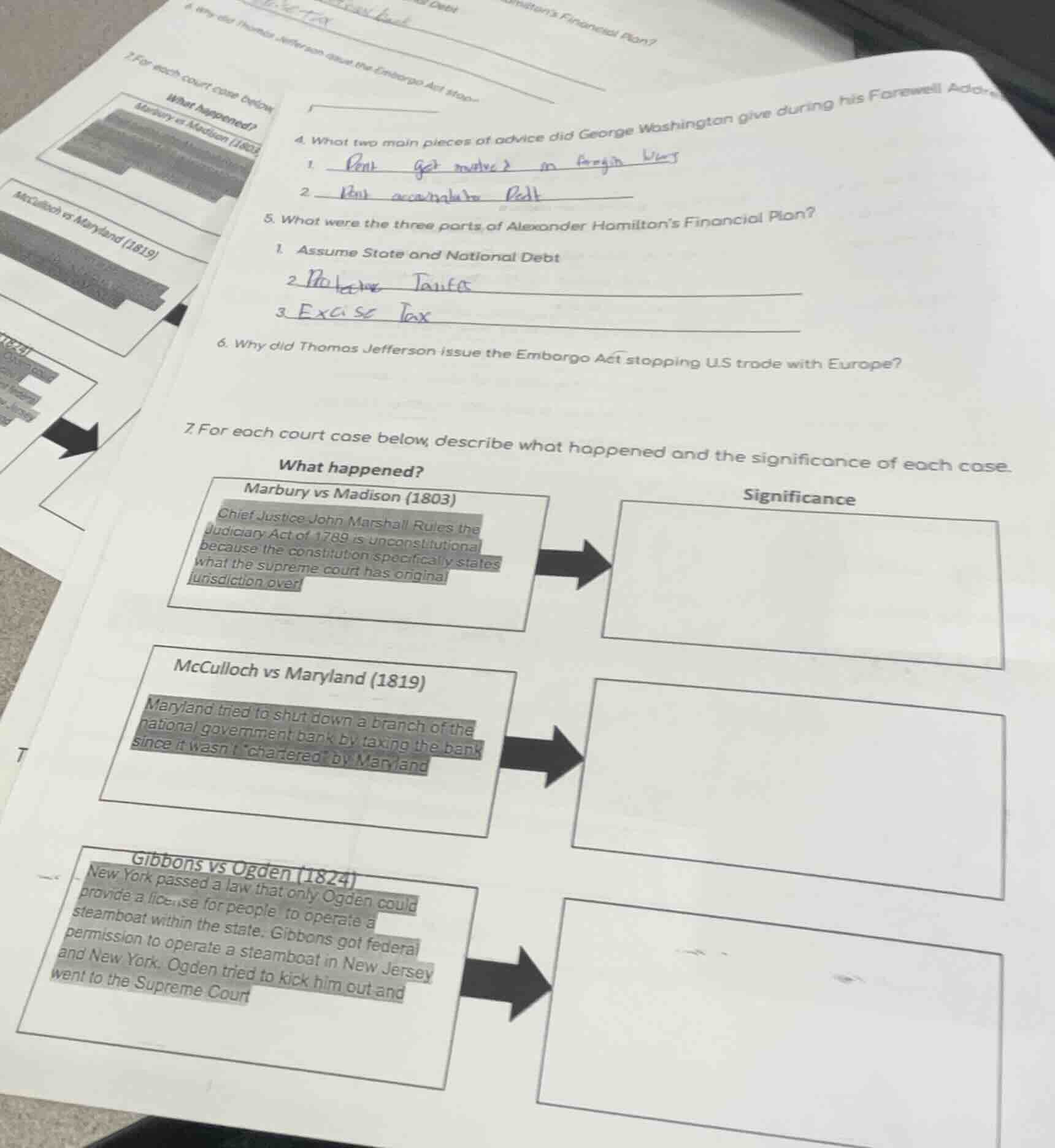 4. what two main pieces of advice did george washington give during his…