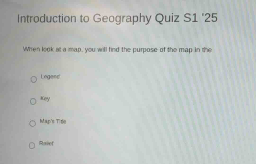 introduction to geography quiz s1 25 when look at a map, you will find …