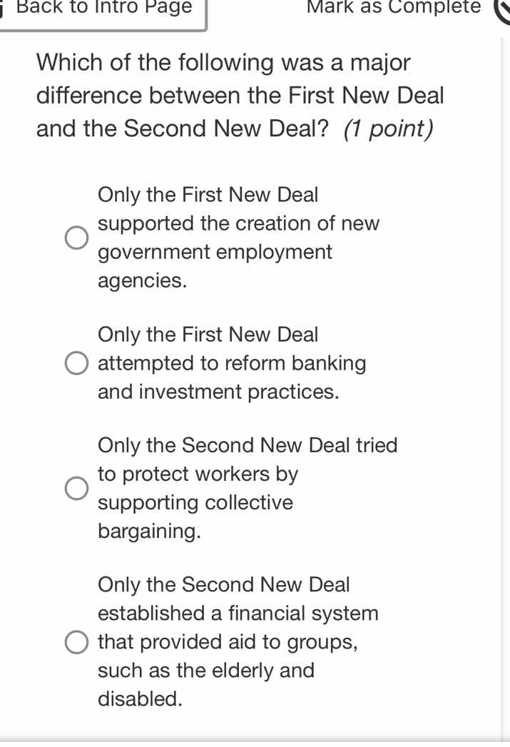 which of the following was a major difference between the first new dea…