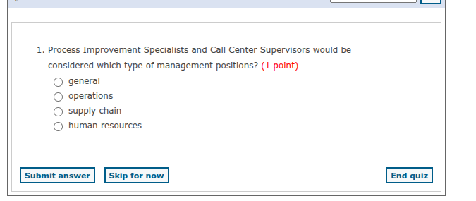 1. process improvement specialists and call center supervisors would be…
