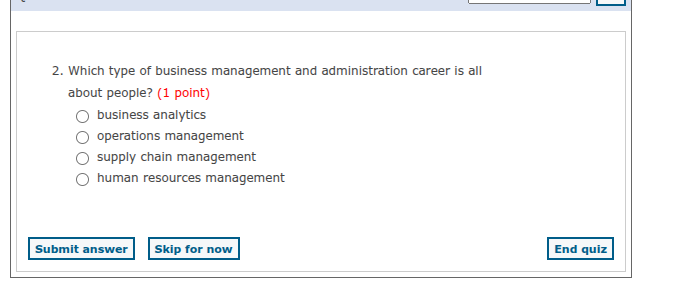 2. which type of business management and administration career is all a…