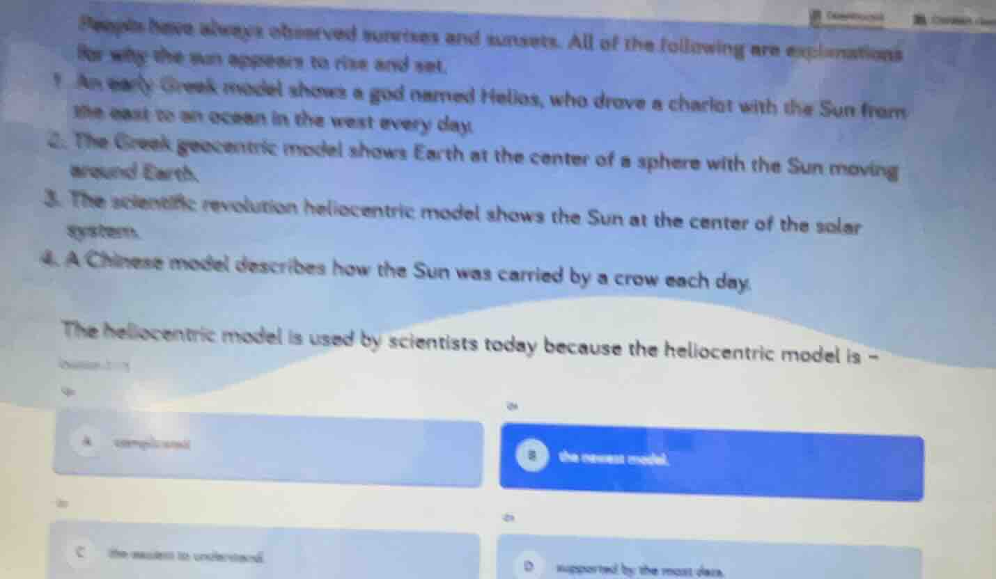 people have always observed sunrises and sunsets. all of the following …