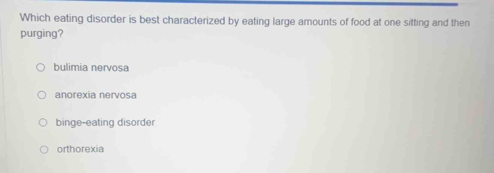 which eating disorder is best characterized by eating large amounts of …