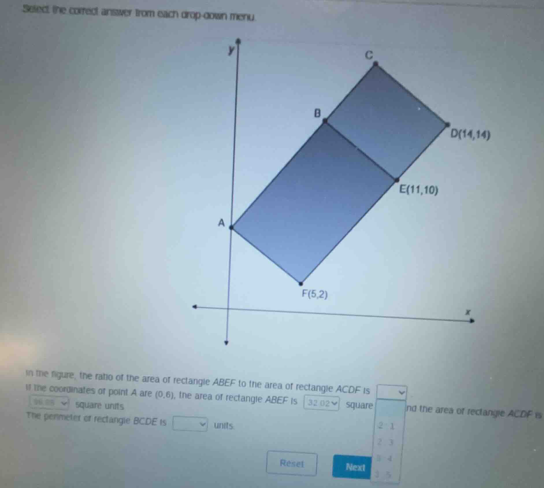 select the correct answer from each drop-down menu. in the figure, the …